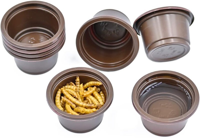 MRTIOO 100pcs Eco Cups Crested Gecko Food and Water Feeding Cups, Reptile Feeder Bowls, for Lizard and Other Small Pet Ledge Accessories Supplies - Image 5